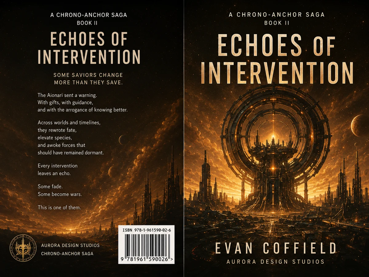 Current front and back cover concept for Echoes Of Intervention